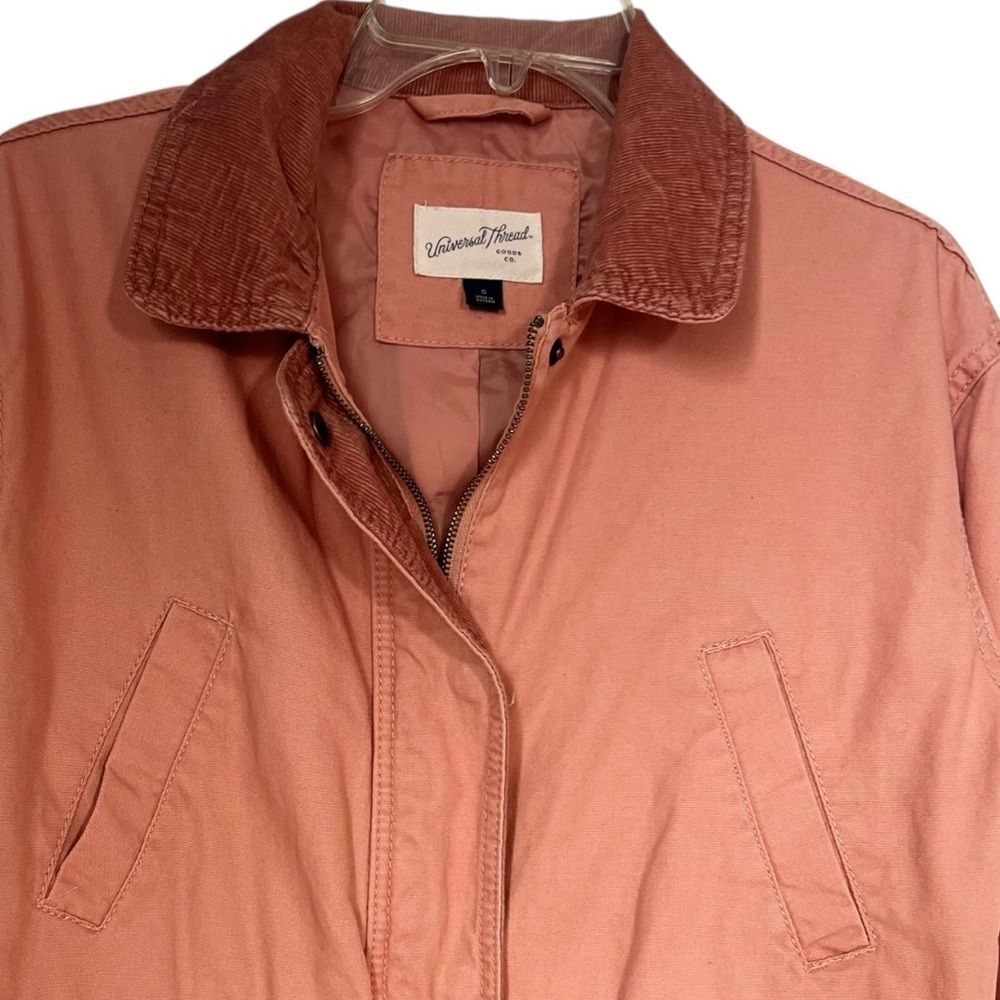Universal Thread Women's Light Pink Utility Anorak 100% Cotton Barn Jacket Small - Picture 3 of 15